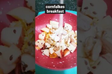 Instant & healthy cornflakes breakfast || 2 minute snack recipes #weightlossrecipes #youtubeshorts