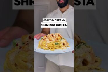 Healthy Creamy Shrimp Pasta for Weight loss! #shorts