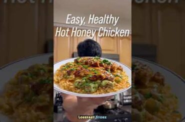 Healthy Recipe | Easy Recipes | Fit Recipes - Hot Honey Chicken and Rice w Guacamole #shorts