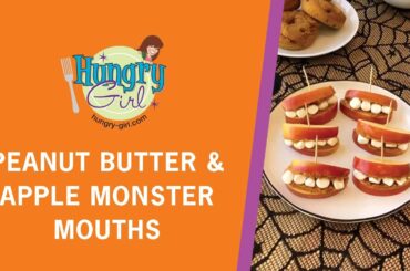 How to Make Hungry Girl’s Peanut Butter & Apple Monster Mouths (Halloween Recipe Snack) // #shorts