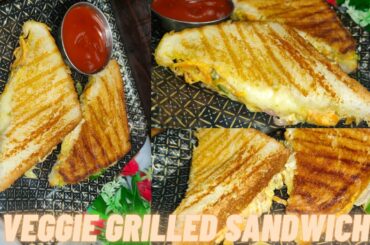 Grilled Cheese Veggie Sandwich! Tasty and Healthy Veggie Sandwich Recipe!