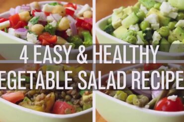 4 Easy & Healthy Vegetable Salad Recipes To Lose Weight Fast 4kg in 7 Days - Quick Lunch Recipes