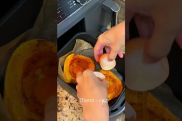 Air fryer recipe | butternut squash with egg and cheese