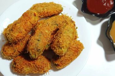Crispy and Crunchy Vegetable Cutlet Recipe | Veg Vermicelli Cutlet | Healthy Snack Recipe