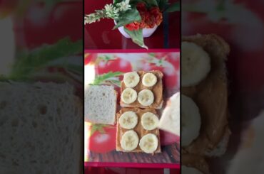 2 min Healthy and tasty Sandwich | Peanut butter & banana sandwich | #shorts #breakfast #ytshorts