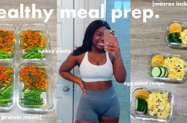 HEALTHY MEAL PREP FOR WEIGHT LOSS | HIGH PROTEIN MEALS + MACROS INCLUDED | TURKEY PASTA & EGG SALAD