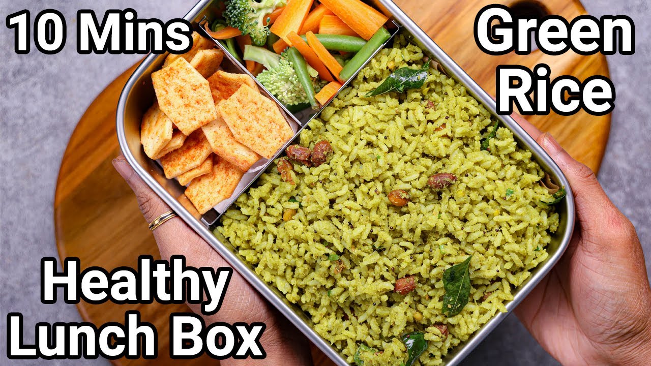 100% Healthy Lunch Box Recipe in 10 Mins | Masale Green Chitranna Village Style | Green Rice Recipe 100% Healthy Lunch Box Recipe in 10 Mins | Masale Green Chitranna Village Style | Green Rice Recipe