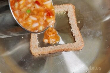 Healthy Bread omelette with brown bread in different style for breakfast