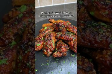 Healthy Low Calorie Sticky Sesame Wings for weight loss #chickenwings #recipe #foodie #shorts #wings
