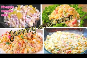 Dawat and party salad recipes @Healthy Taste"Rasian salad+ pasta+ pineappleh +Creamy Fruit salad.