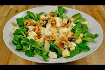 Lamb's lettuce with cheese, pear and nuts - Salad recipes