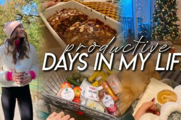 DAYS IN MY LIFE | healthy grocery haul, how I create my videos, baking bananas bread, & date night!