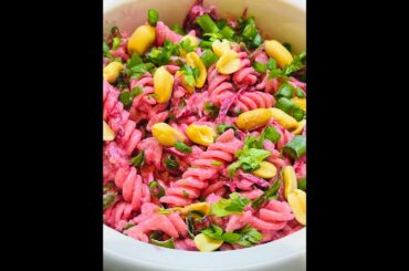 Pink Pasta Healthy Meal #dyumzone #pasta #saladrecipe