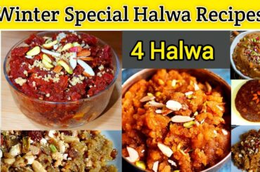 4 Halwa Recipes | Winter Special Halwa | Iqra Food Fusion