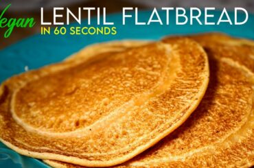 Healthy Two Ingredient Vegan Flatbread in 60 SECONDS!