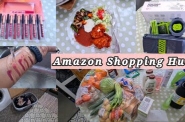 Grocery Shopping Haul || Amazon Shopping Review ||ready made dresses care || Healthy Lunch Plater.