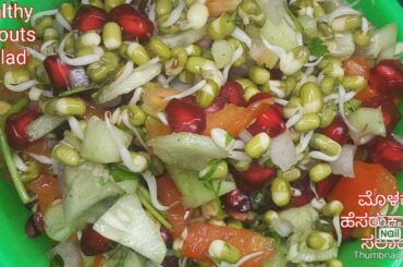 Vegetable Healthy Salad kannada | Spourted Moong  Dal Salad in Kannada ||weight loss recipe
