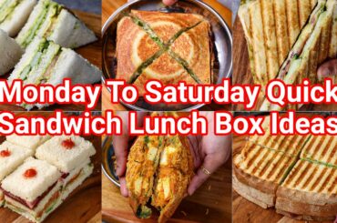 Monday 2 Saturday Quick Sandwich Lunch Box Ideas | Healthy & Tasty Kids Lunch Box Recipes