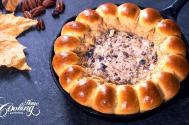 Skillet Sweet Potato Bread with Pecan Cranberry Cheese Dip