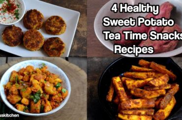 4 Healthy Sweet Potato Snacks I make at Home-No Deep Frying-No Cornflour-Healthy Indian Recipes