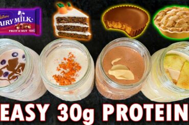 Healthy Protein Overnight Oats that taste like DESSERT! (4 Flavors)