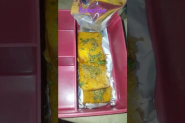 easy and healthy launch box for school going coriander egg sandwich and fruits let's subscribe