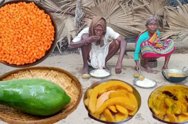 PAPAYA DAAL Curry cooking by tribal Grandmother||Healthy tribal village recipes||actual village life