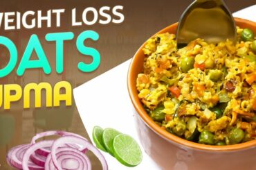 Weight Loss Oats Upma Recipe  | Healthy Breakfast Ideas || Oats Upma Recipe || Hyderabadi Ruchulu