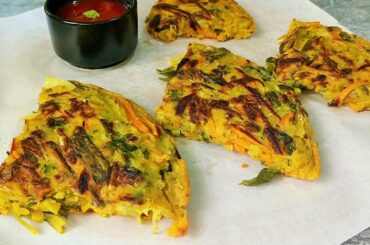 Quick and healthy Breakfast Recipe | Crispy Veg Pancake | Veg Recipe | Less Oil Breakfast Recipe |