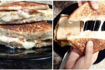 Quick n Healthy Breakfast recipe Egg n cheese Sandwich recipe by sab's food factory