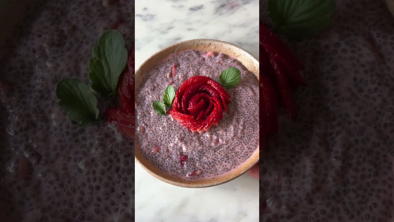 STRAWBERRY CHIA SEED PUDDING | FOOD ASMR | BREAKFAST IDEAS #shorts STRAWBERRY CHIA SEED PUDDING | FOOD ASMR | BREAKFAST IDEAS #shorts