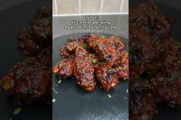 Healhty Low calorie Sticky Sesame Wings! Only 85 calories per wing! #shorts