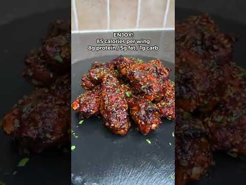 Healhty Low calorie Sticky Sesame Wings! Only 85 calories per wing! #shorts Healhty Low calorie Sticky Sesame Wings! Only 85 calories per wing! #shorts