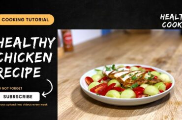 Chicken Breast Healthy Recipe with Melon Salad. Healthy Cuisine.