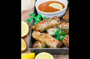 (High Protein Low Carb) Crispy Rice Paper Rolls // #lowcarbmealideas #healthydinnerideas #easydinner