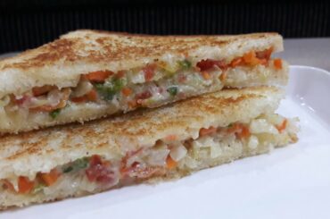 Veg Mayonnaise sandwich recipe[no onion]by pinky's kitchen/quick and easy breakfast recipe/for kids