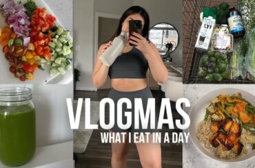 Vlogmas Day 8 | WHAT I EAT & DRINK IN A DAY TO LOSE WEIGHT! healthy recipes for weight loss