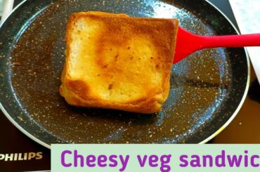 Cheesy veg sandwich recipe | Easy and Quick Healthy Breakfast Recipes