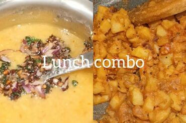 Lunch combo Recipe 2 | Parupu sambar | potato poriyal | Healthy lunch recipe