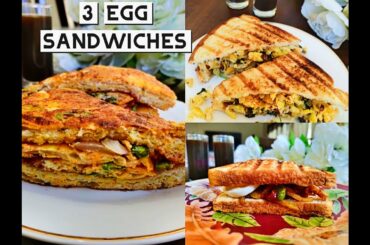 3 Easy Egg Sandwich Recipes - PART 3 |Quick Breakfast Ideas