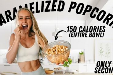 Low Calorie Caramelized Popcorn in just 30 seconds! #diethack