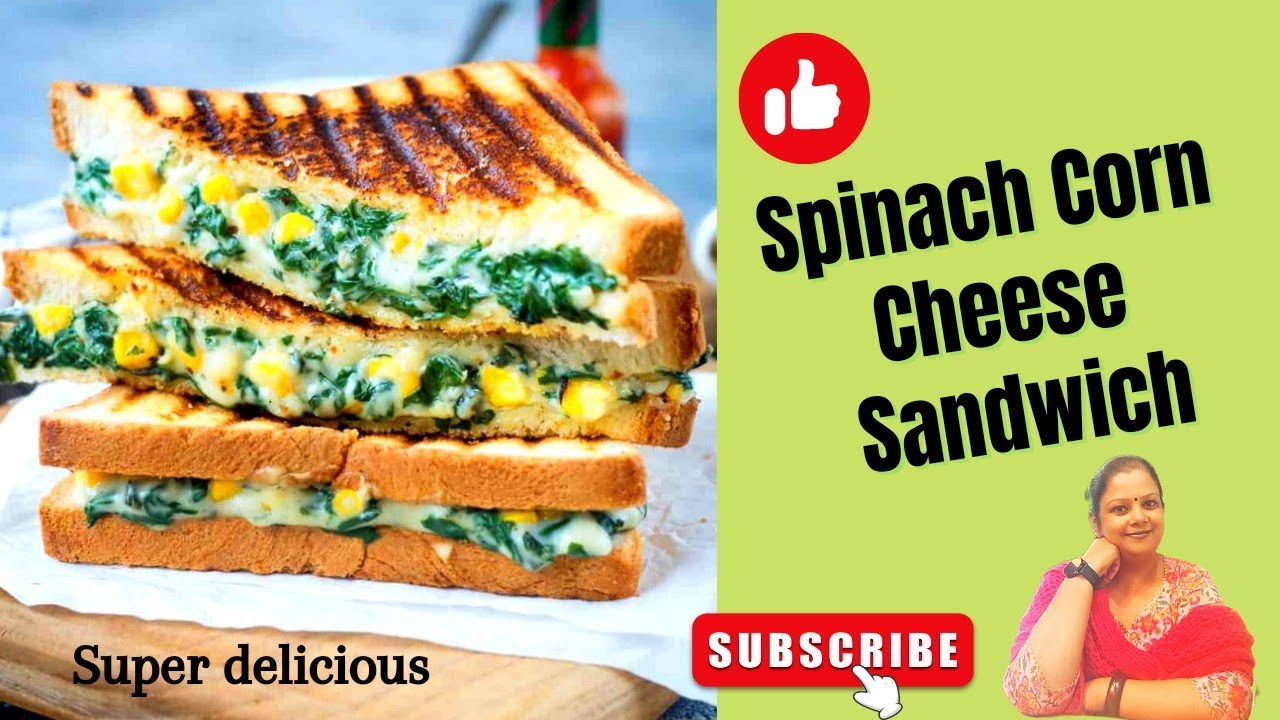spinach corn sandwich recipe/spinach & corn cheese sandwich/healthy sandwich/@ABCCanybodycancook spinach corn sandwich recipe/spinach & corn cheese sandwich/healthy sandwich/@ABCCanybodycancook