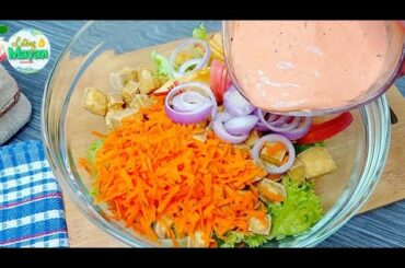 HEALTHY SALAD | FRUIT, VEGETABLE AND TOFU SALAD | VERY EASY RECIPE