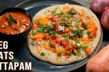 Healthy Vegetable Oats Uttapam Recipe | Quick Breakfast For Tiffin Box: Students, Bachelors, Kids