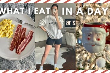 WHAT I EAT IN A DAY| HEALTHY WORK FROM HOME MEALS! | vlogmas day 8