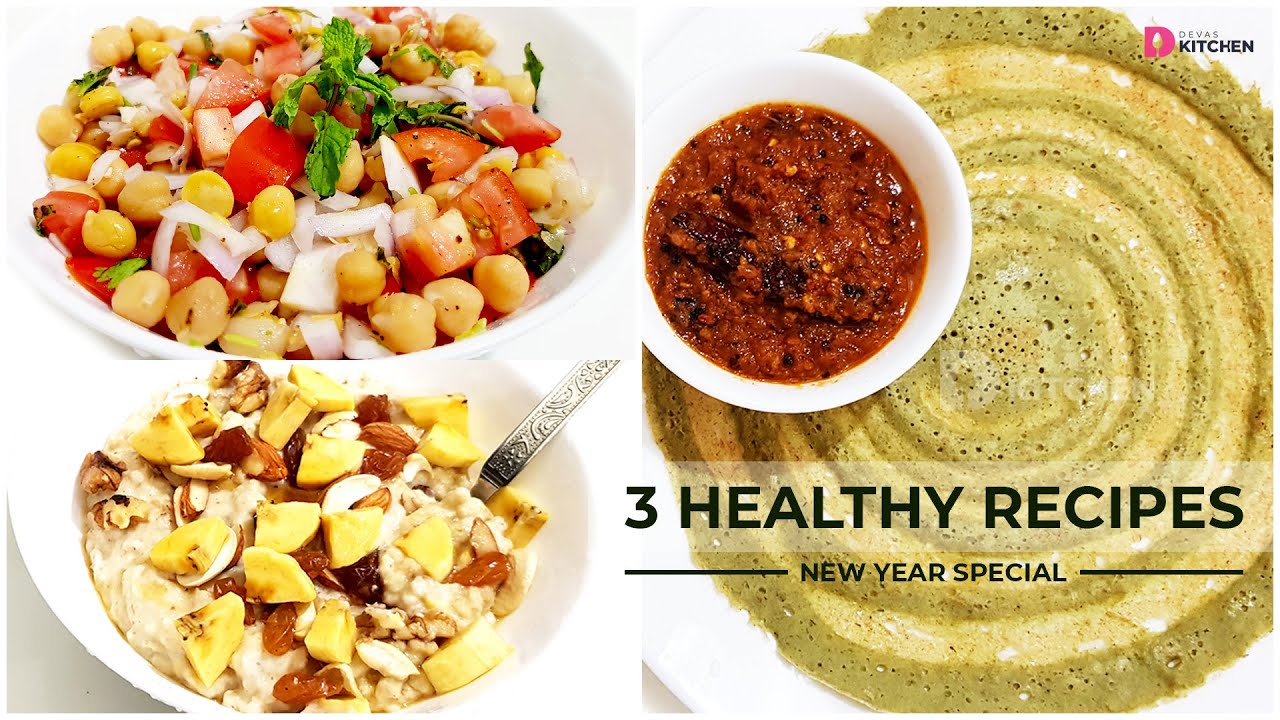 3 Healthy Recipes | Banana Oats Breakfast | Chana Tomato Salad | Cherupayar Dosa | EP #269 3 Healthy Recipes | Banana Oats Breakfast | Chana Tomato Salad | Cherupayar Dosa | EP #269