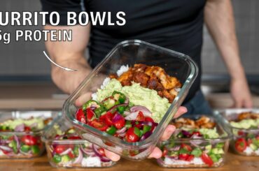Meal Prep Burrito Bowls for the Week (Low calorie High protein)