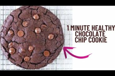 One minute healthy low calorie chocolate chip cookie perfect for holidays