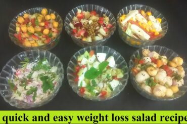 6 Days 6 Healthy Salad Recipes Weight Loss Diet Salad | Vegetarian Salad Recipes for Lunch & Dinner