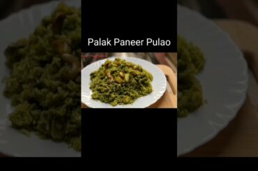 Healthy Palak paneer Pulao Recipe| Palak Paneer Pulao | Spinach Rice #shorts